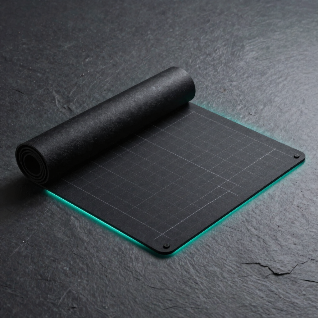 Graphite Grid Minimalist Desk Mat