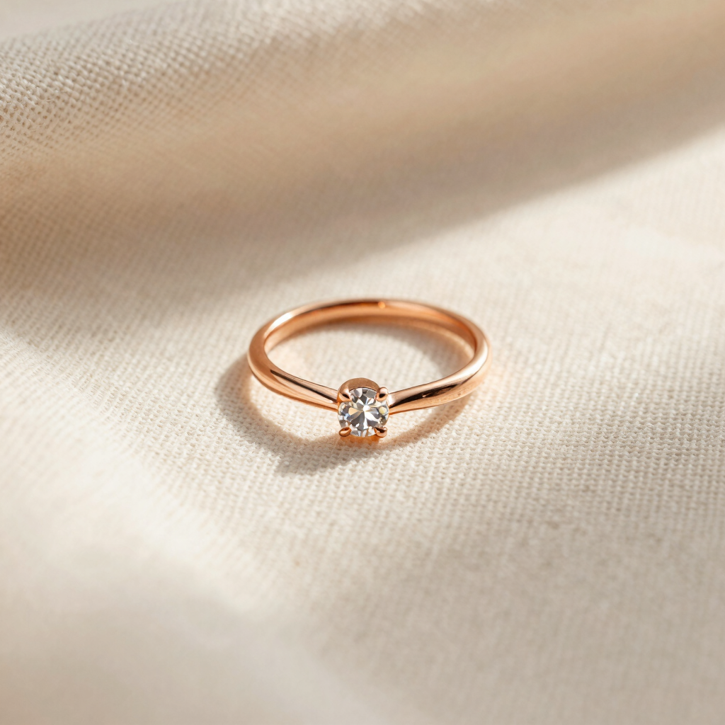 Tiny Solitaire Twist Ring