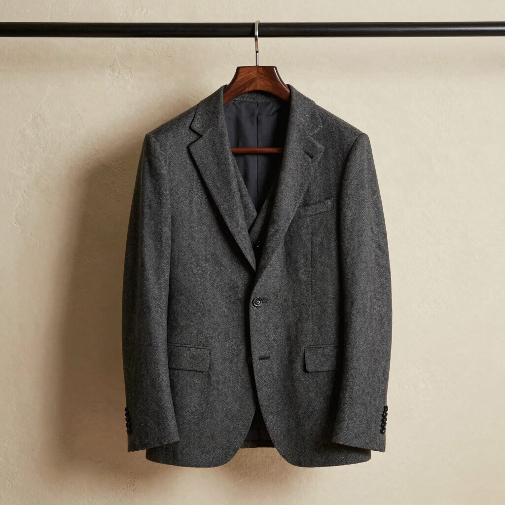 Charcoal Herringbone 3-Piece