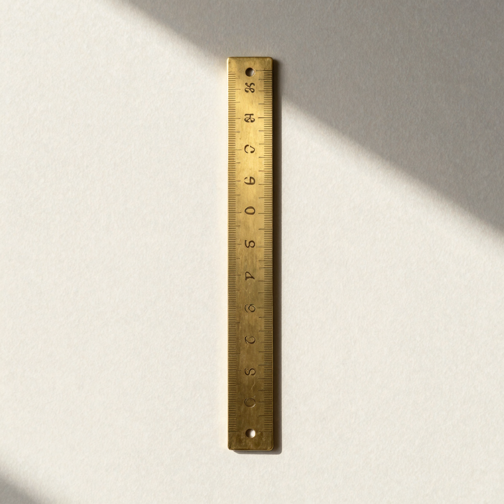 Grid-Pattern Brass Ruler