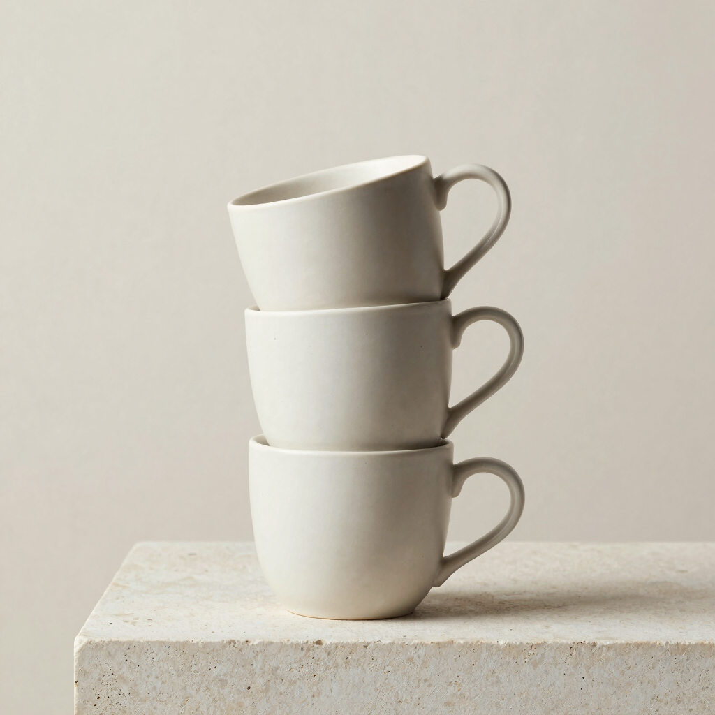 Stackable Ceramic Mug Set