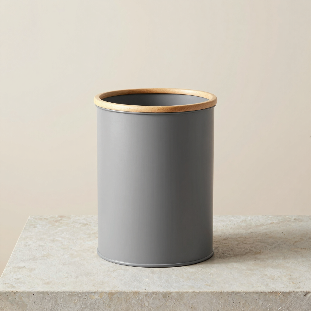 Powder-Coated Metal Waste Basket