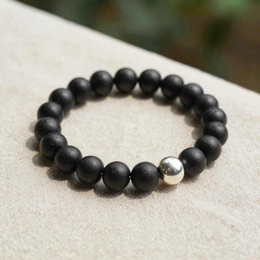 Hearthstone Obsidian Bead Bracelet
