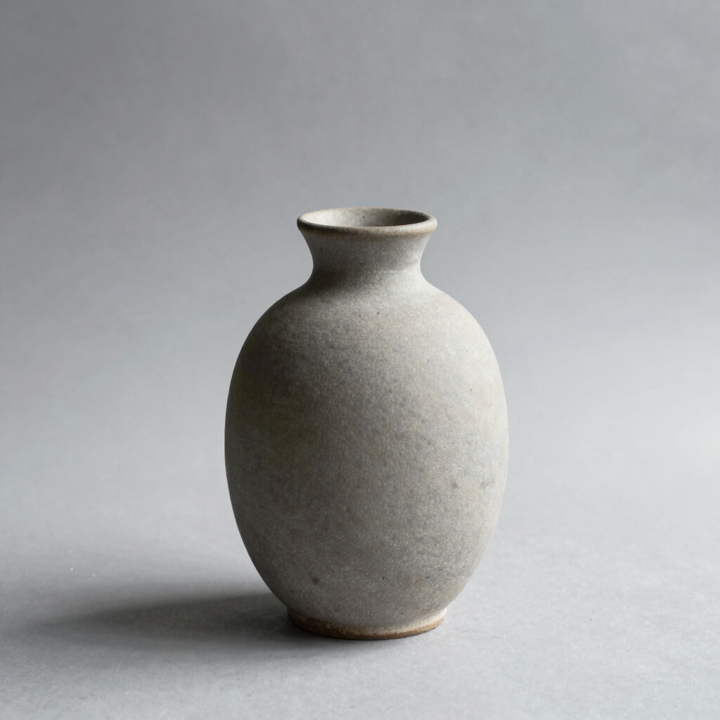 Symmetric Stoneware Bud Vase