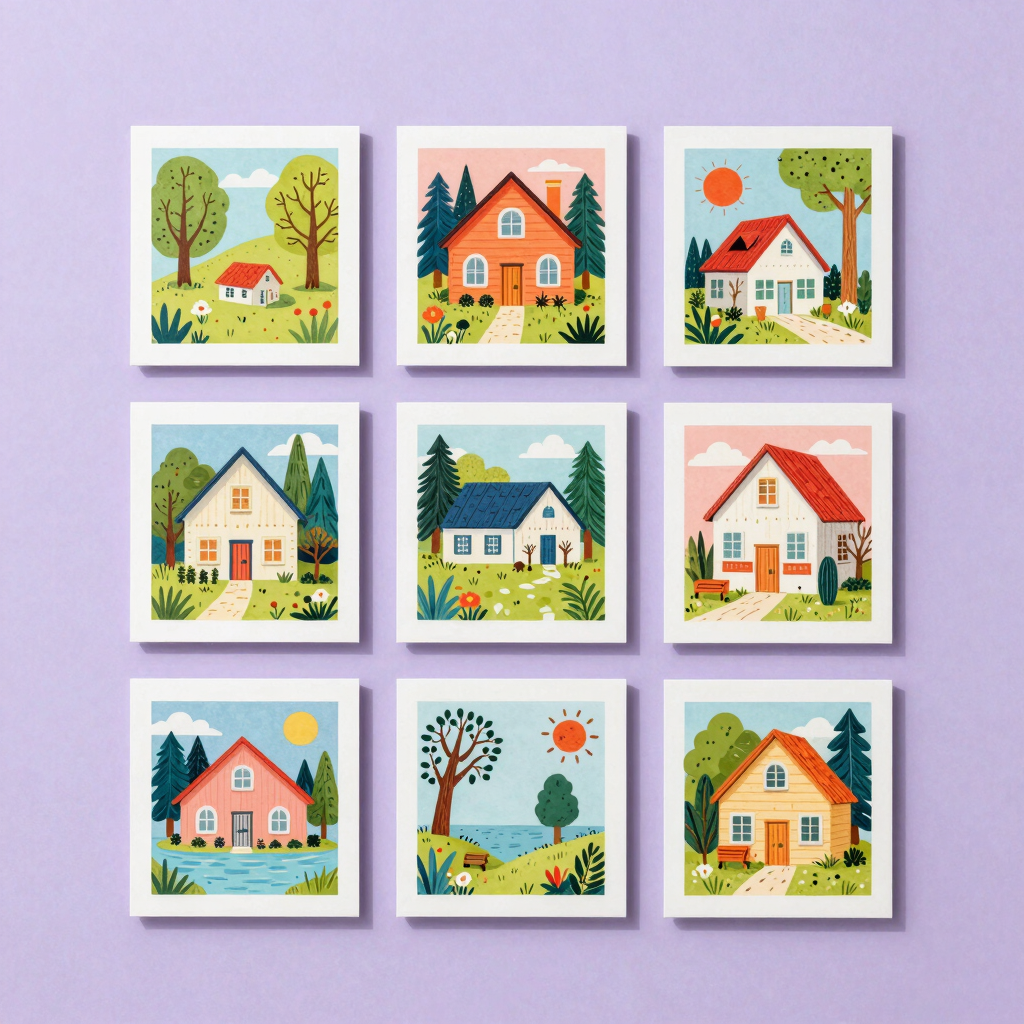 Set de Postales Ilustradas Expresión
