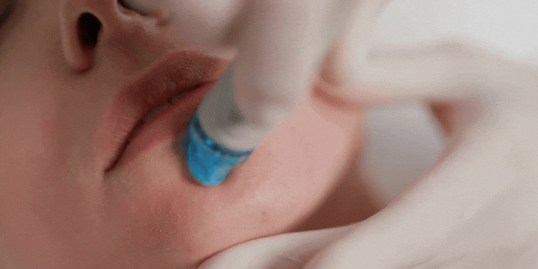 an abstract photo of a curved building with a blue sky in the background