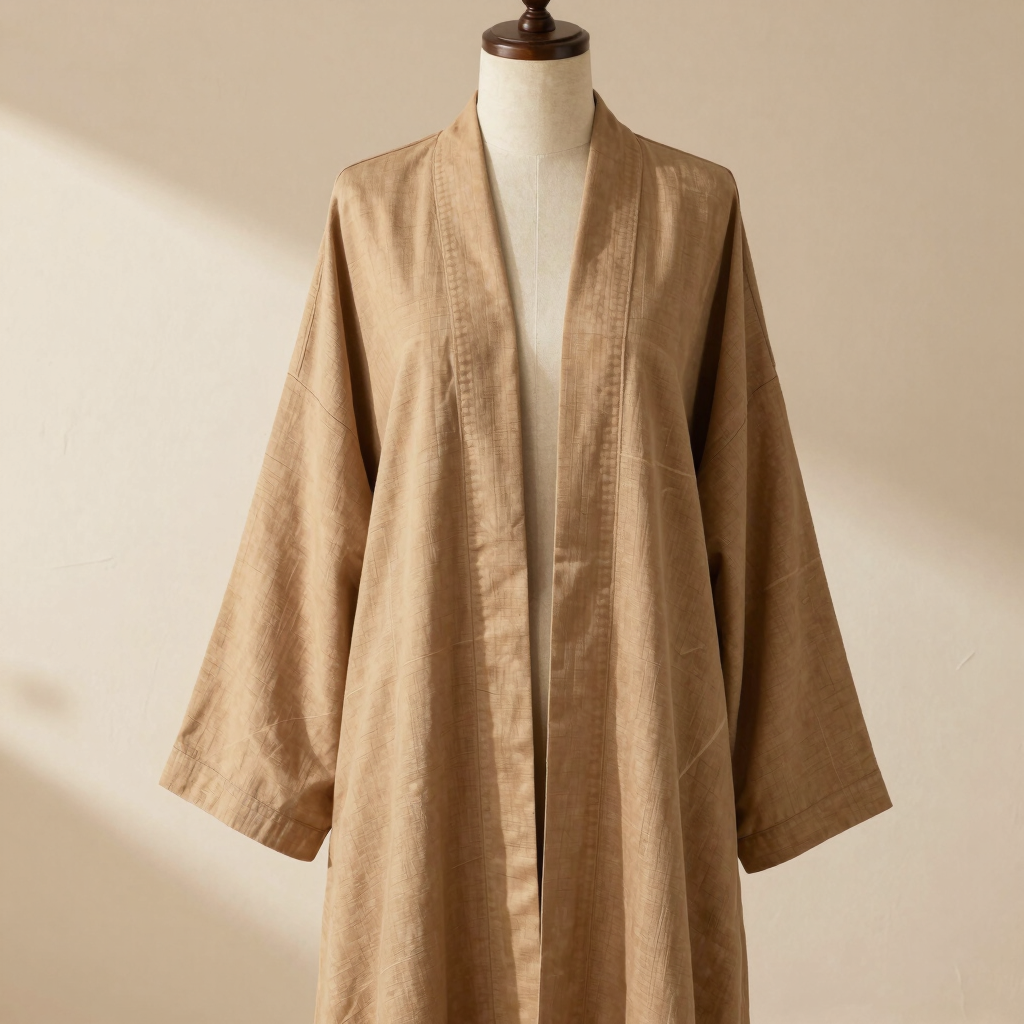 Structured Linen Blend Abaya