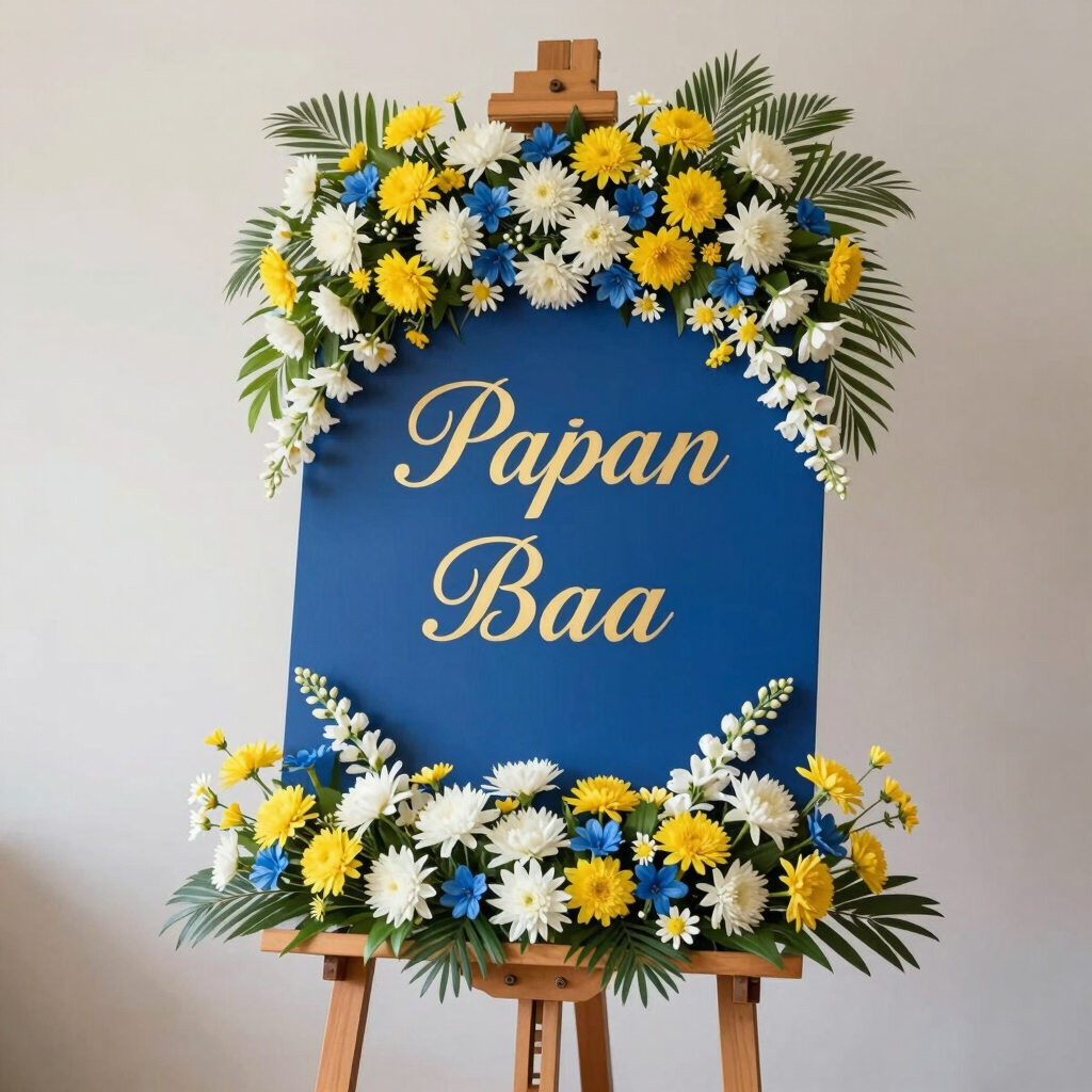 Papan Bunga Wedding Royal Blue