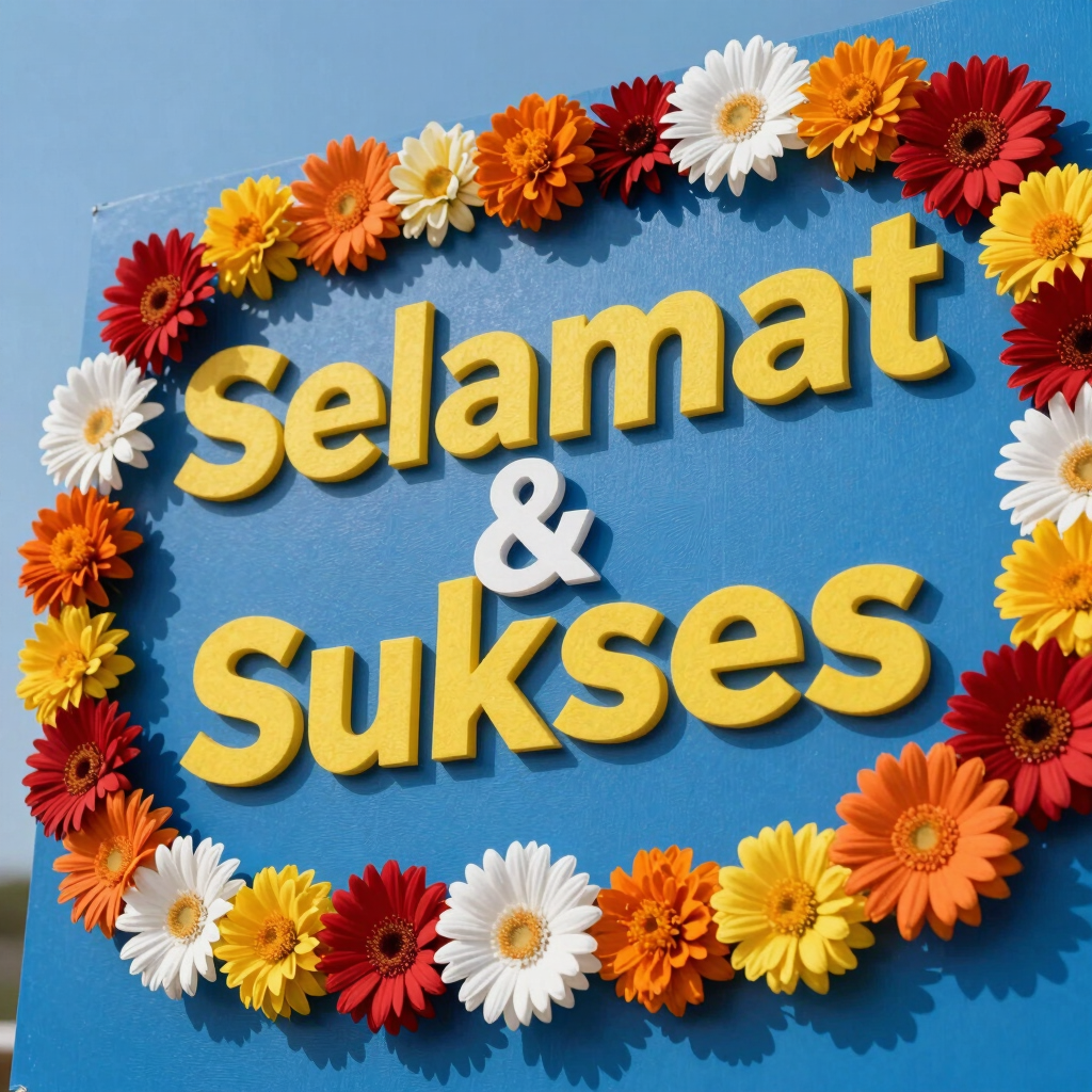 Papan Bunga Selamat & Sukses Ukuran 2m X 1.25