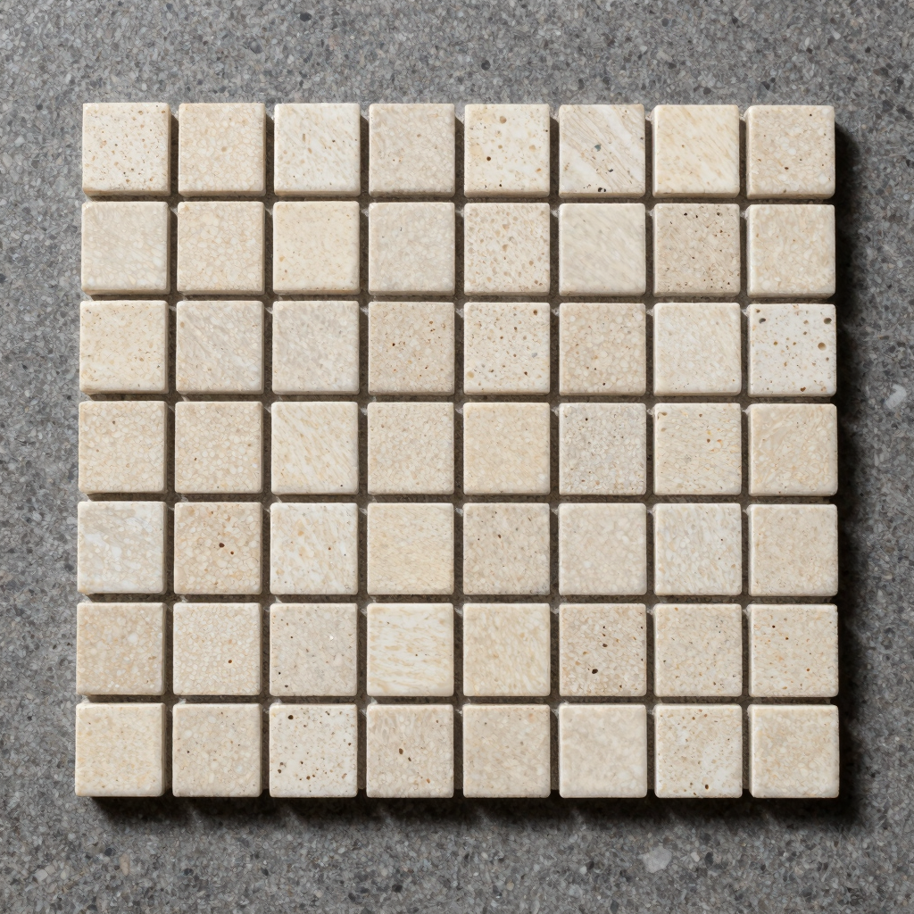 Cream Travertine Tumbled Mosaic Tile
