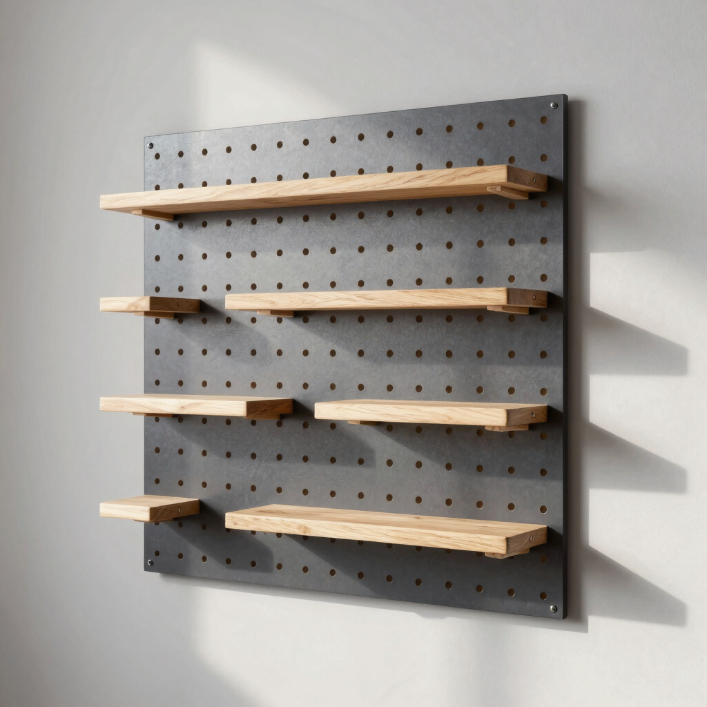FORMA Vertical Peg-Grid Wall Shelf Set