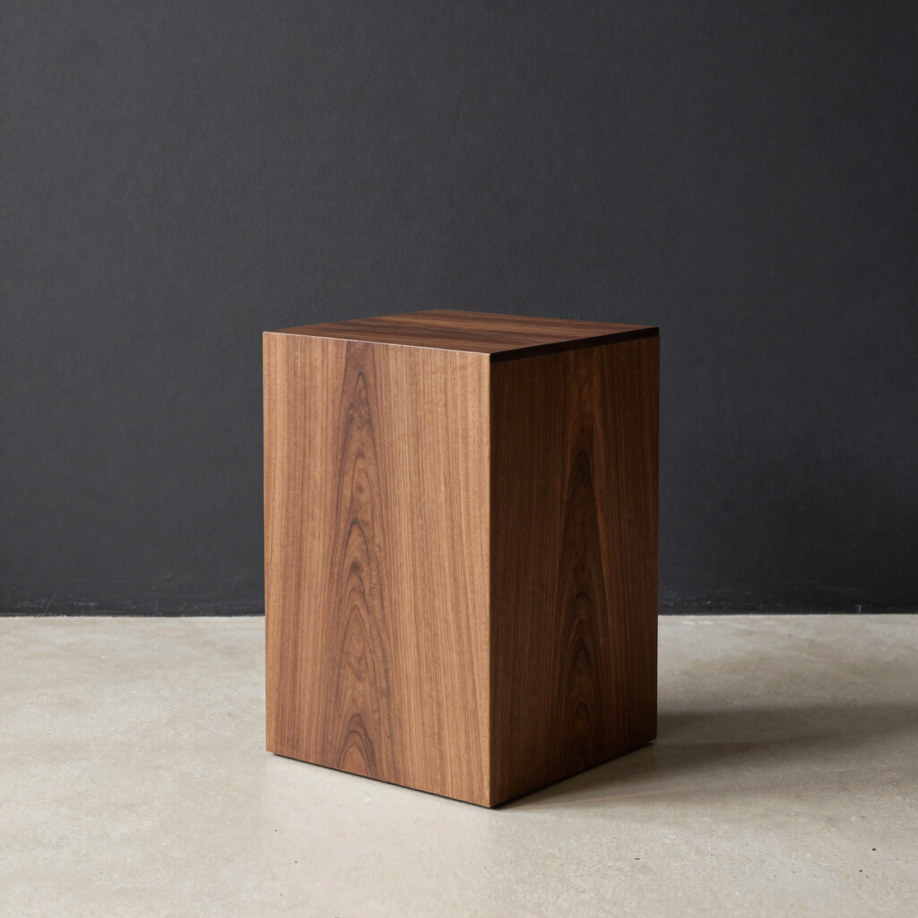 Truss Block Walnut Side Table