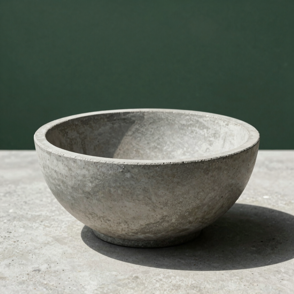 Raw Concrete Footed Bowl