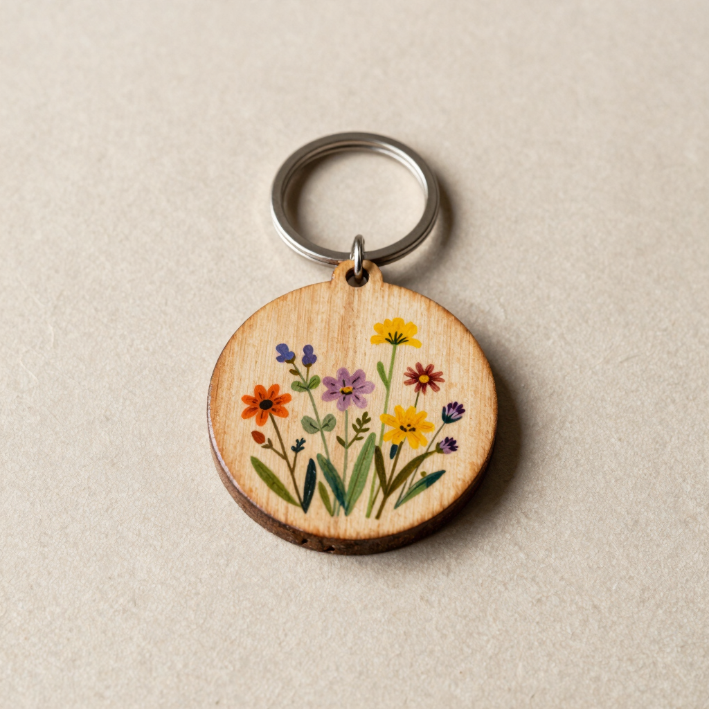 Wildflower Fields Painted Keychain