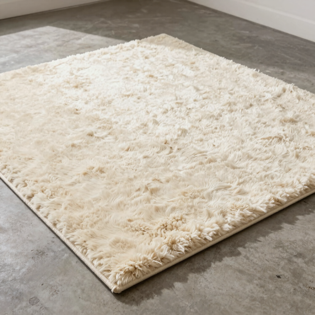 Mono thick wool square rug