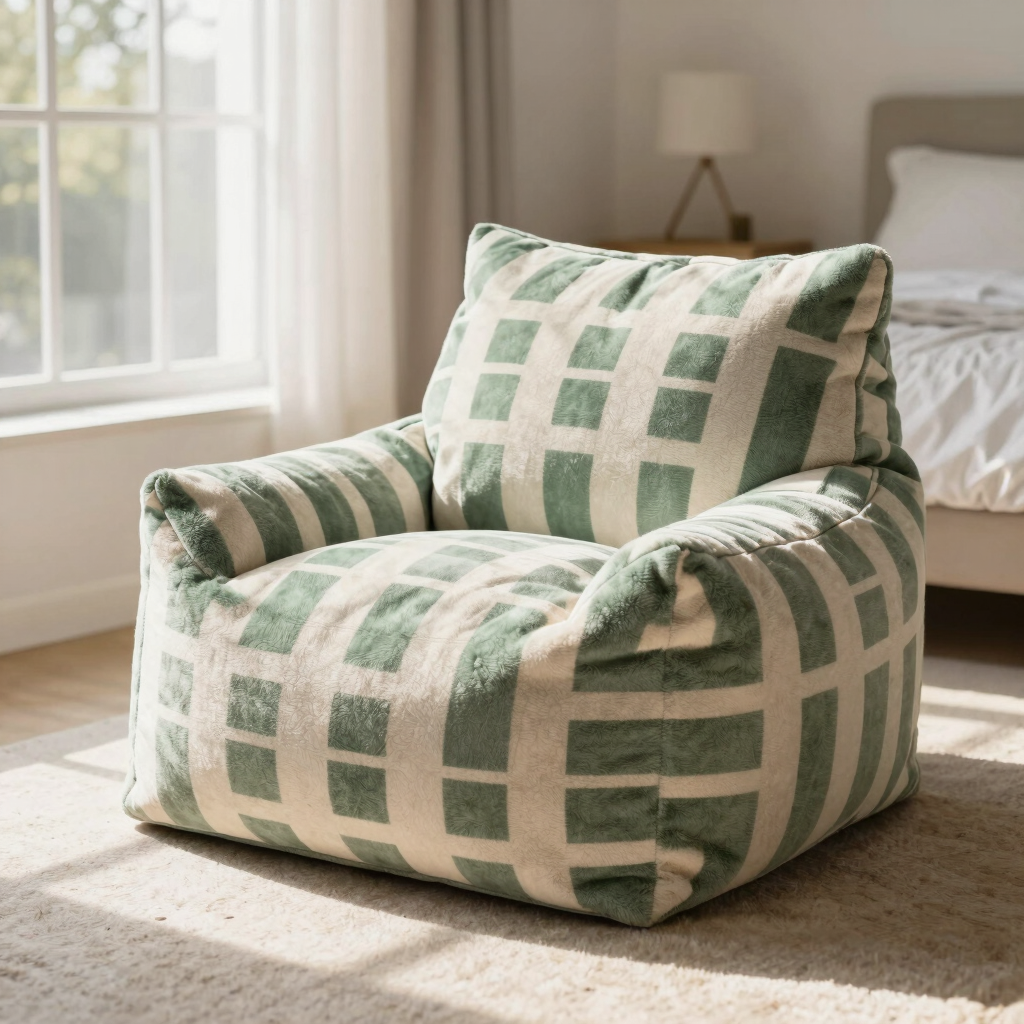 Svale Grid Pattern Faux Fur Lounger