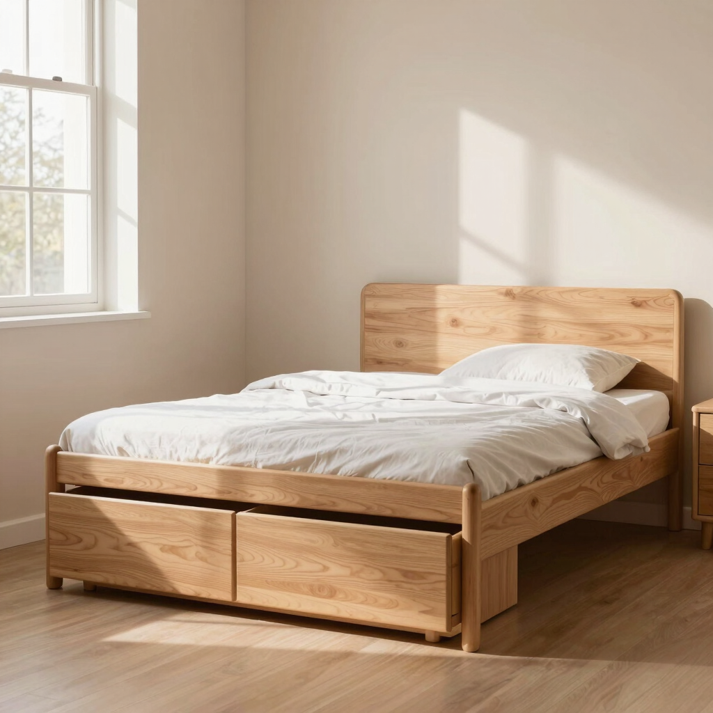 Svale Full Bed with Integrated Drawers