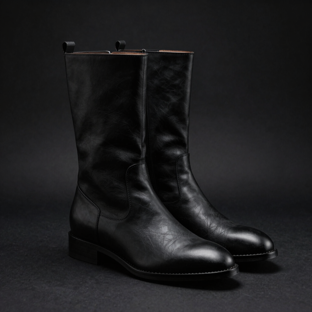 Matte Leather Back-Zip Boots