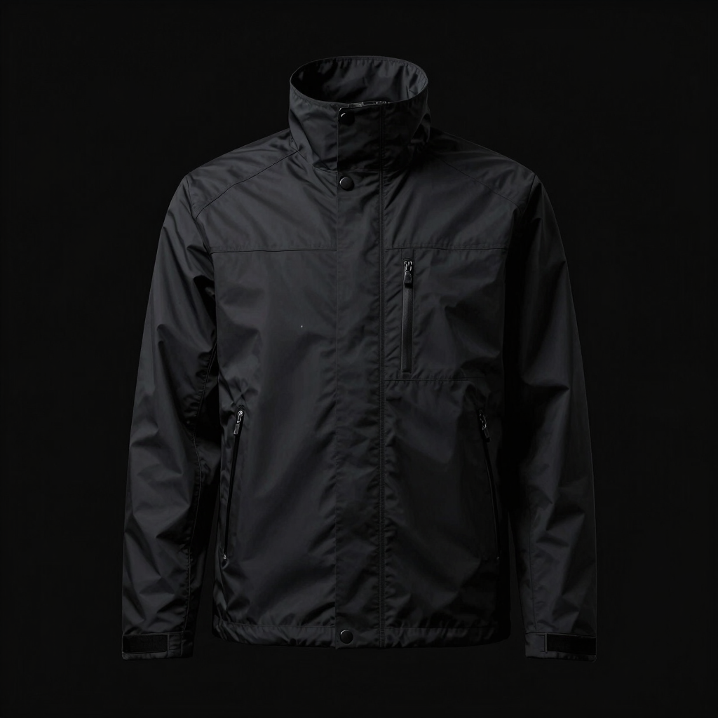High Collar Obsidian Shell Jacket