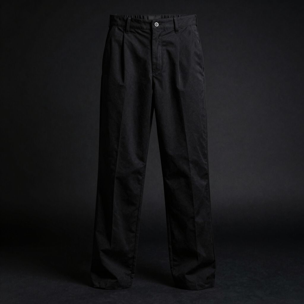 Dropped Crotch Gabardine Trousers