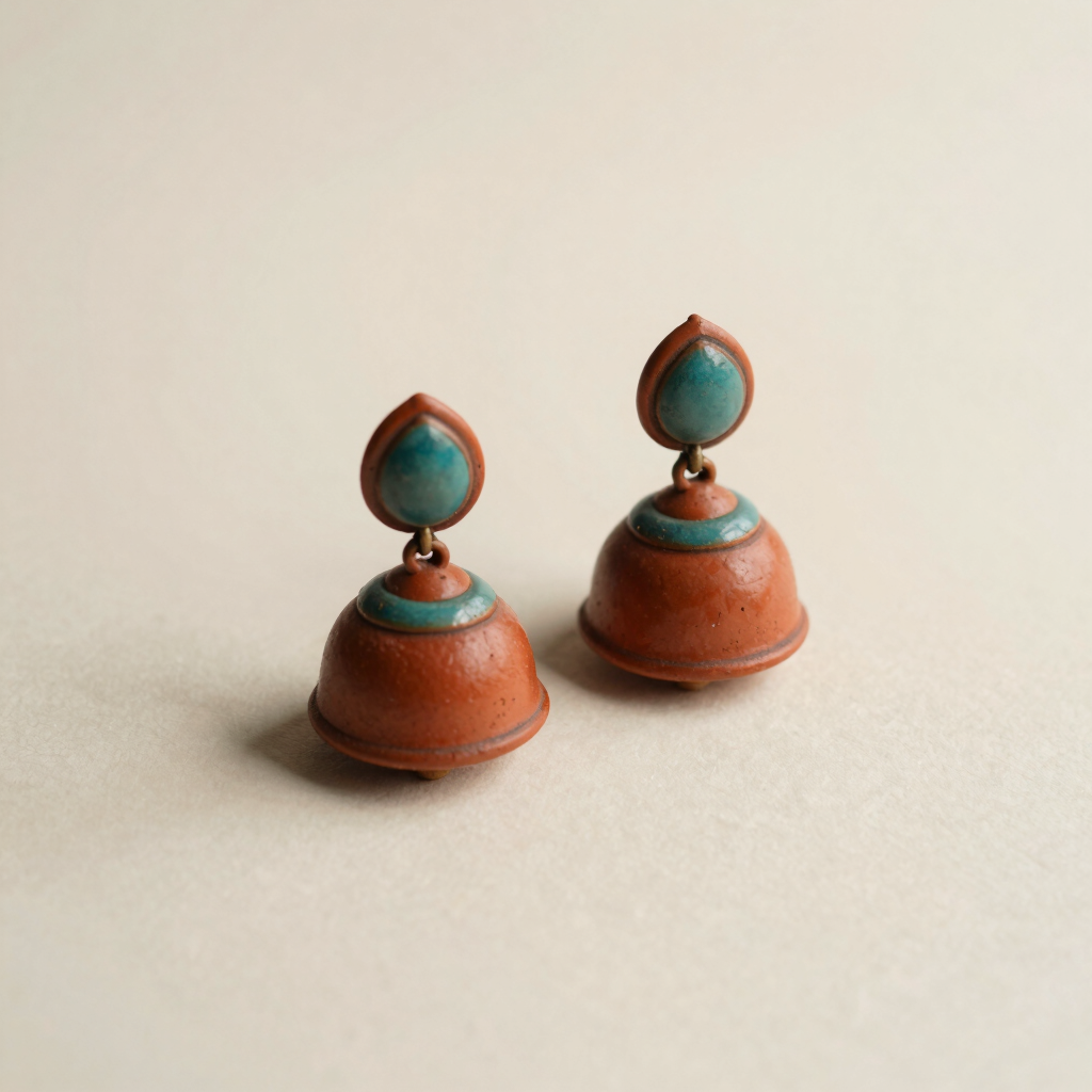 Terracotta Statement Jhumka Earrings