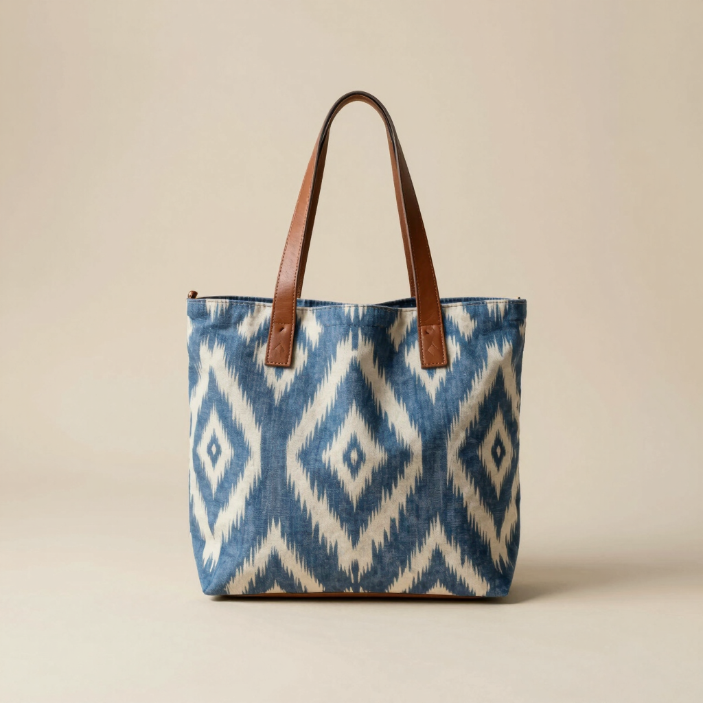 Handwoven Ikat Cotton Tote Bag