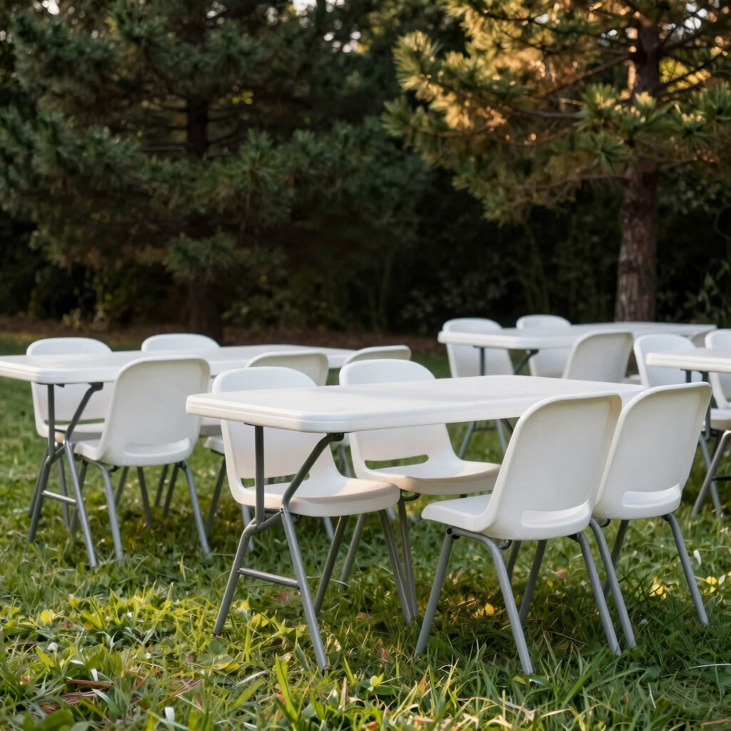 DIY White Tables & Chairs Delivery