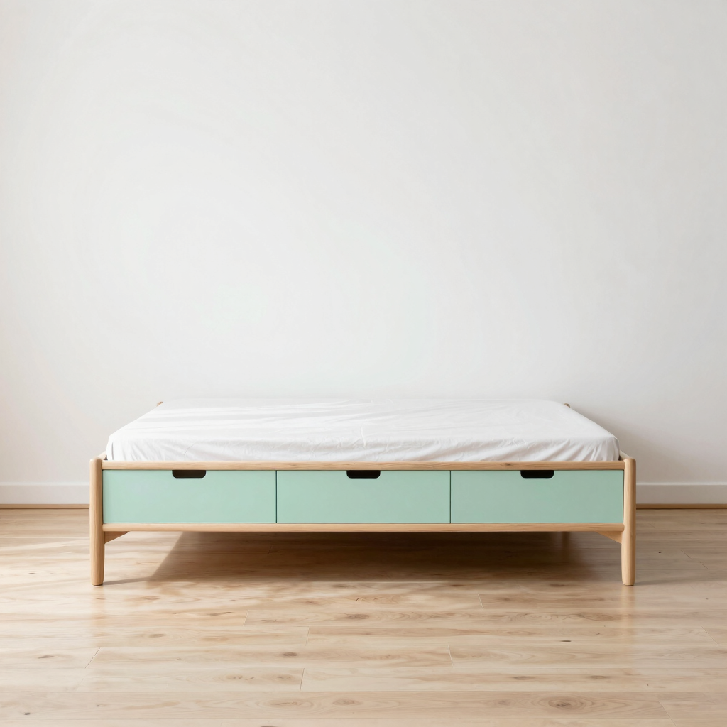 Lova Full Storage Bed in Mint