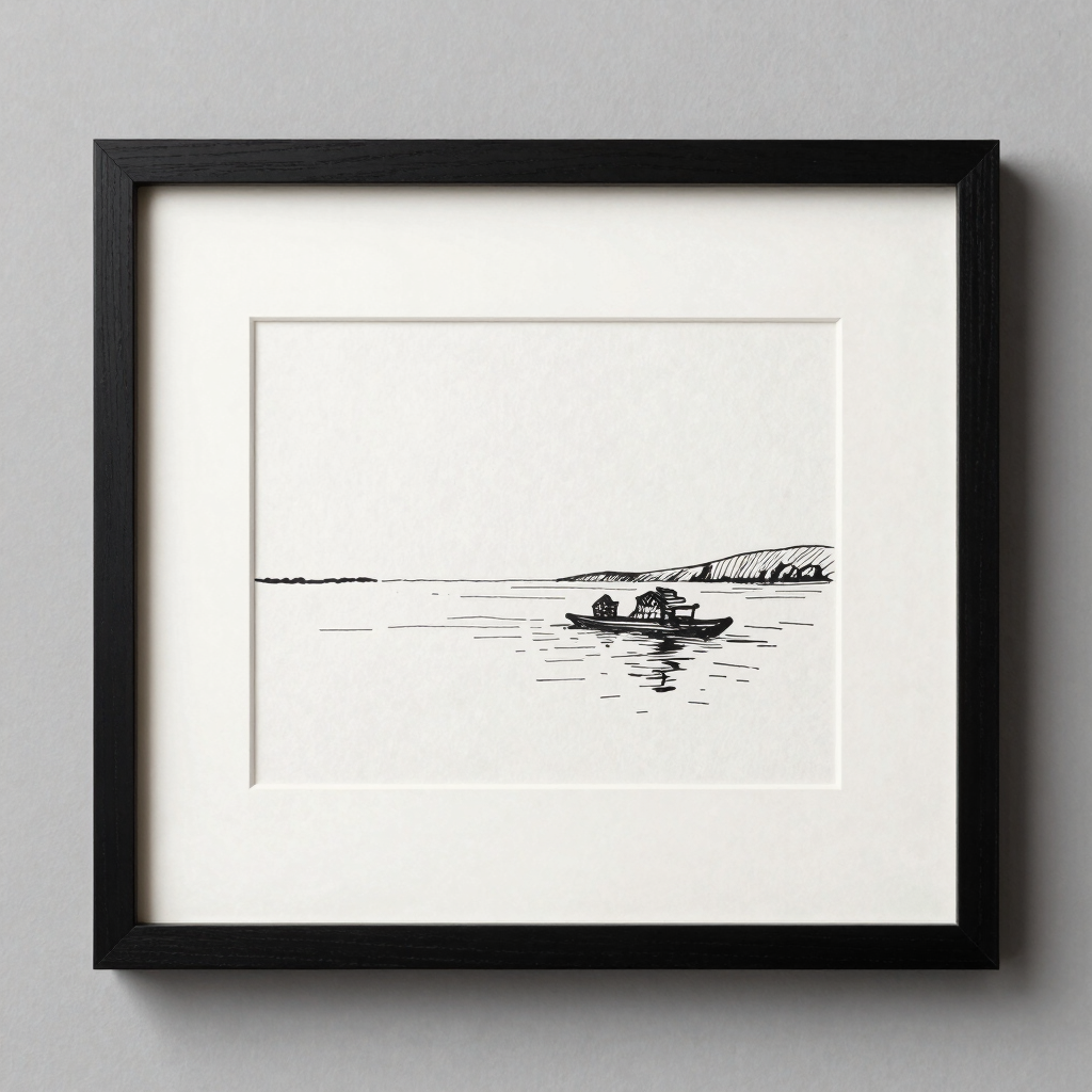 Silent Horizon Archival Ink Drawing