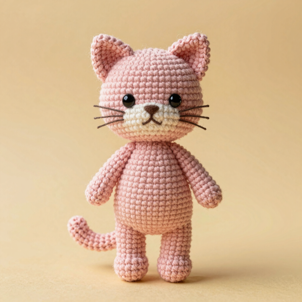 Amigurumi Gatito Rosa Pastel