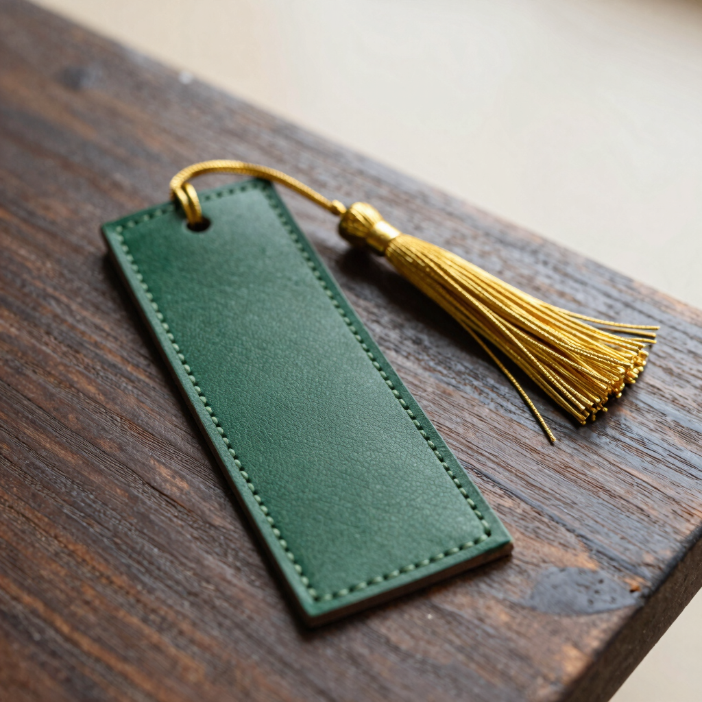 Classic Leather Bookmark in Forest Green