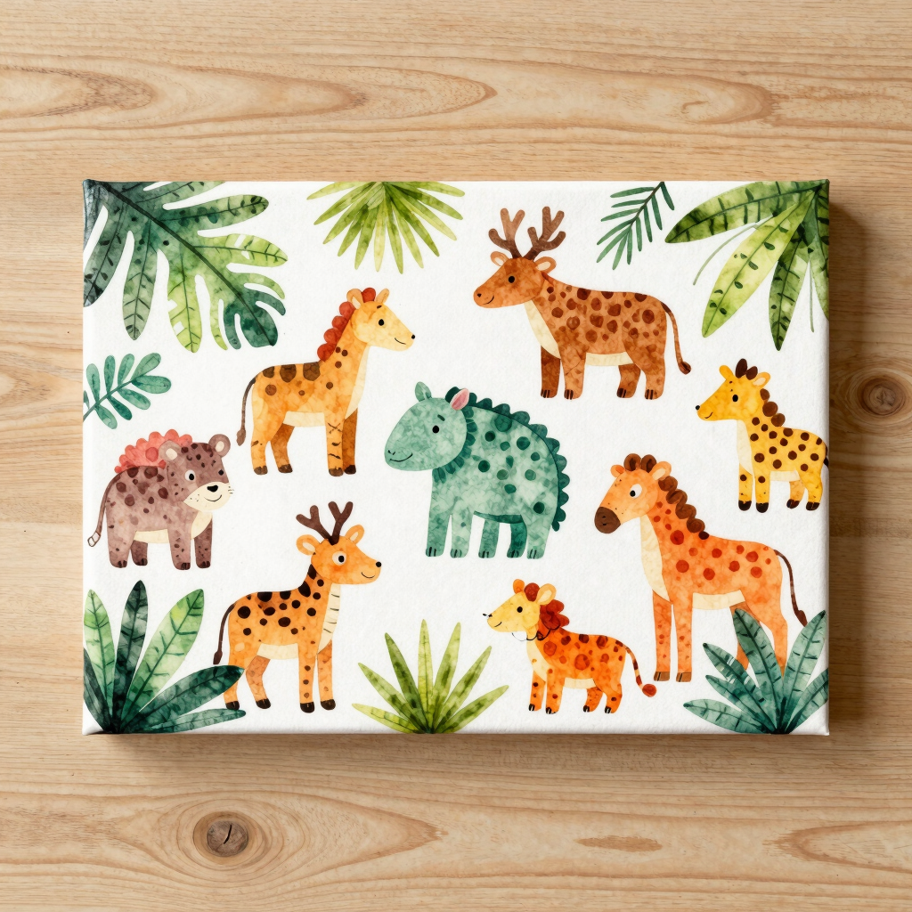Whimsical Jungle Kids Art Print
