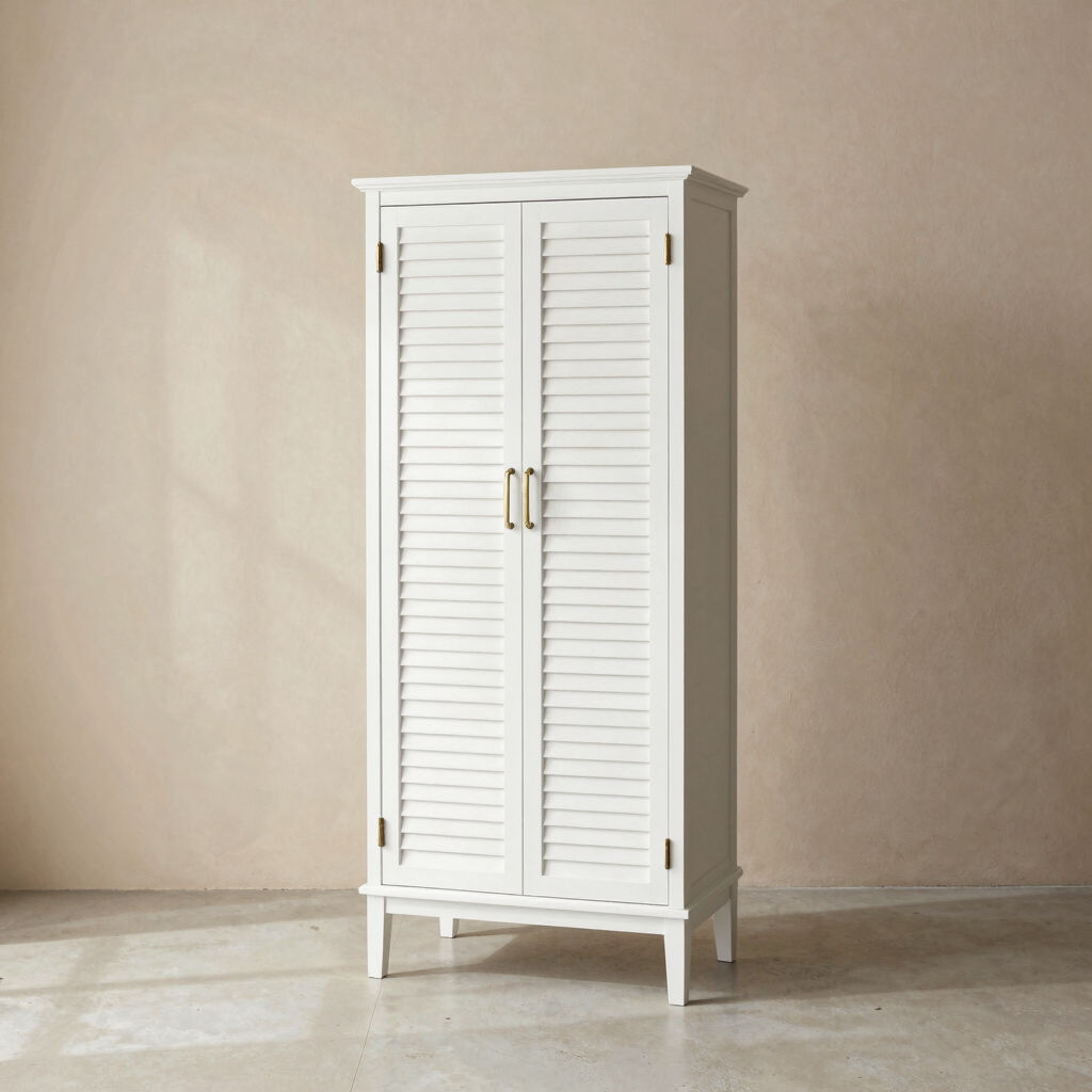 Solis Freestanding Oak Linen Cabinet