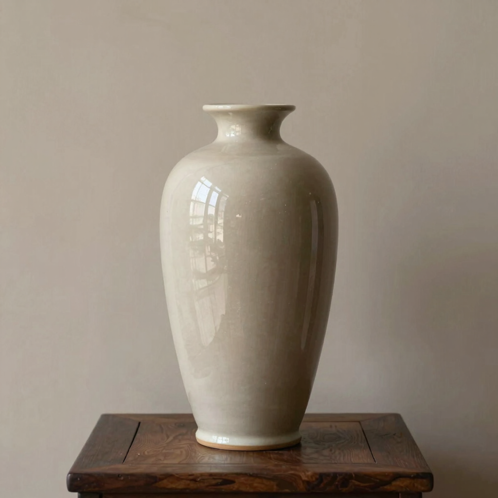 Handmade Ribbed Ceramic Vessel