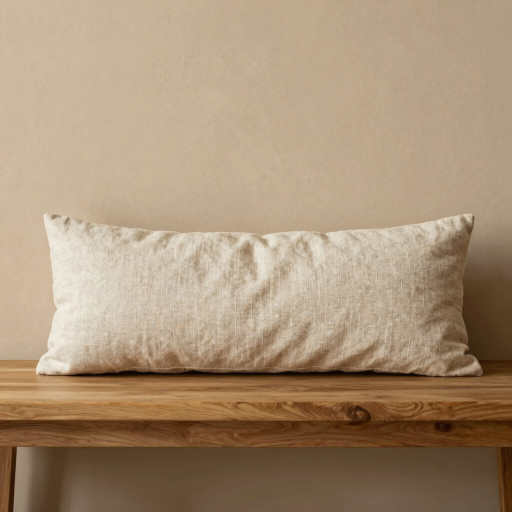 Bouclé and Linen Lumbar Cushion