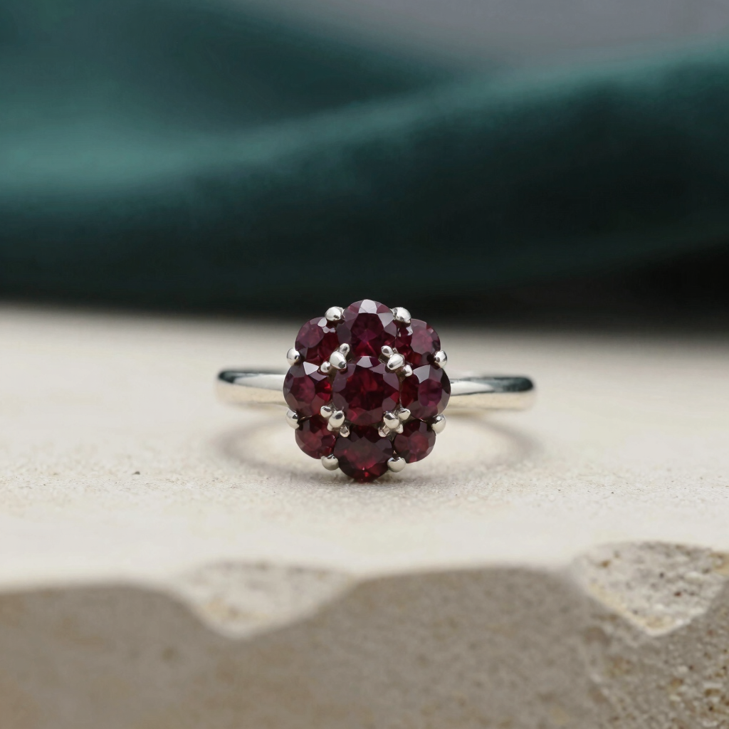 Bohemian Garnet Sterling Ring