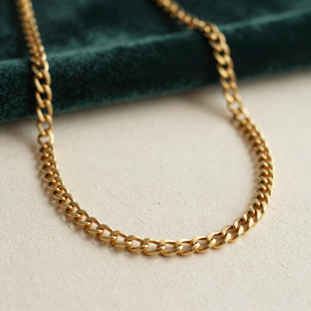 Tarnished Gold Curb Link Chain
