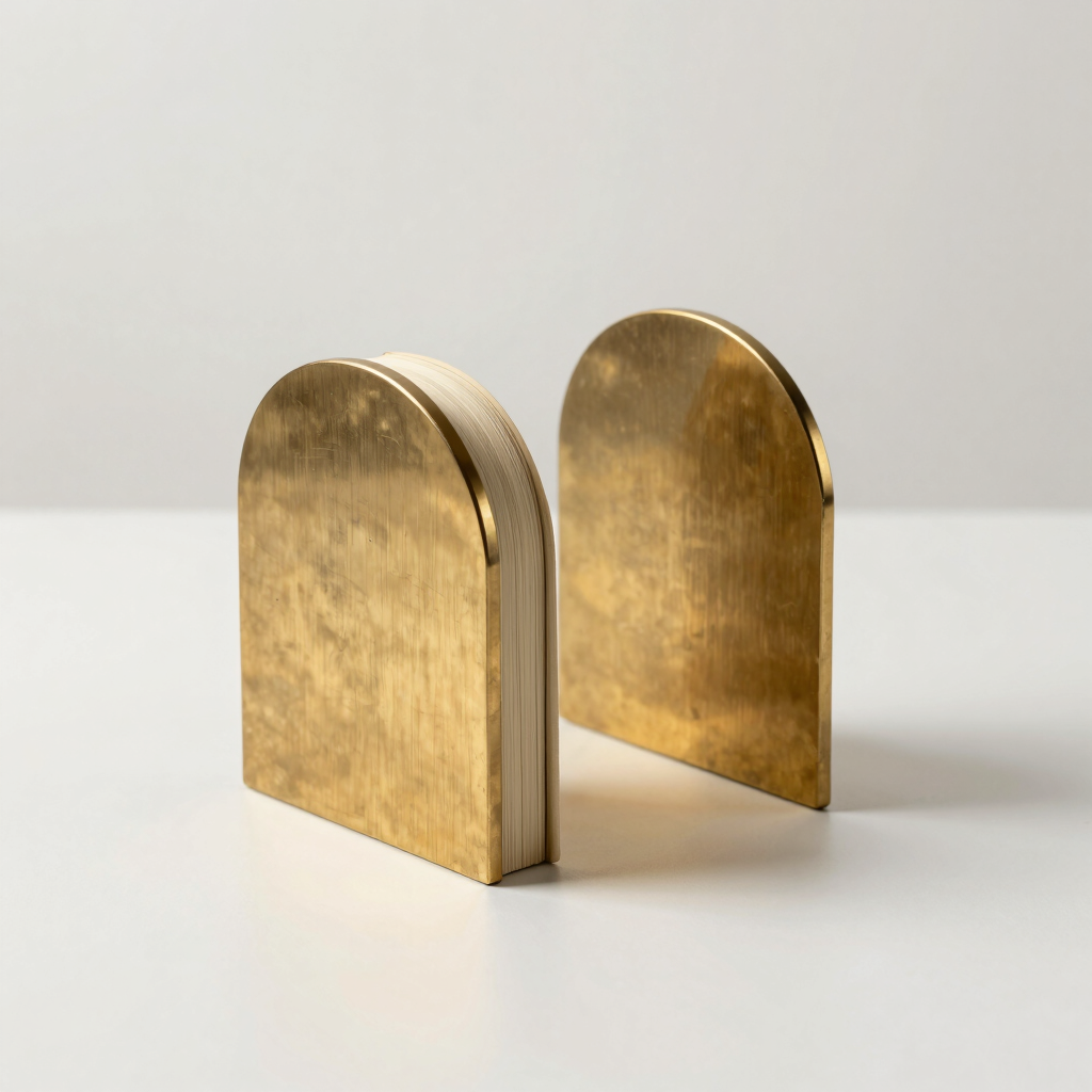 Brushed Brass Arch Bookends