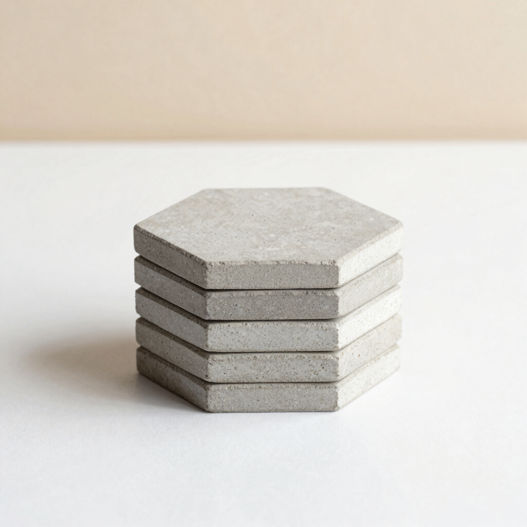 Hexagonal Concrete Coaster Set