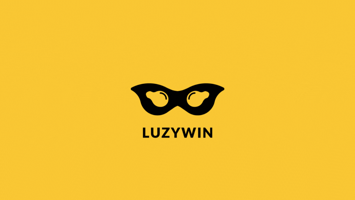 logotipo de LuzyWin sobre fondo amarillo