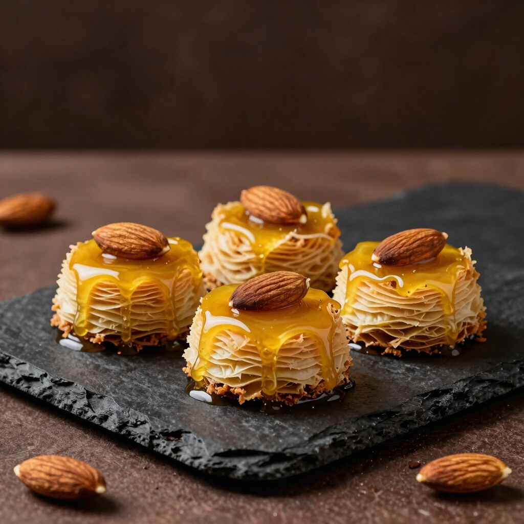 Saffron and Almond Kunafa Nest