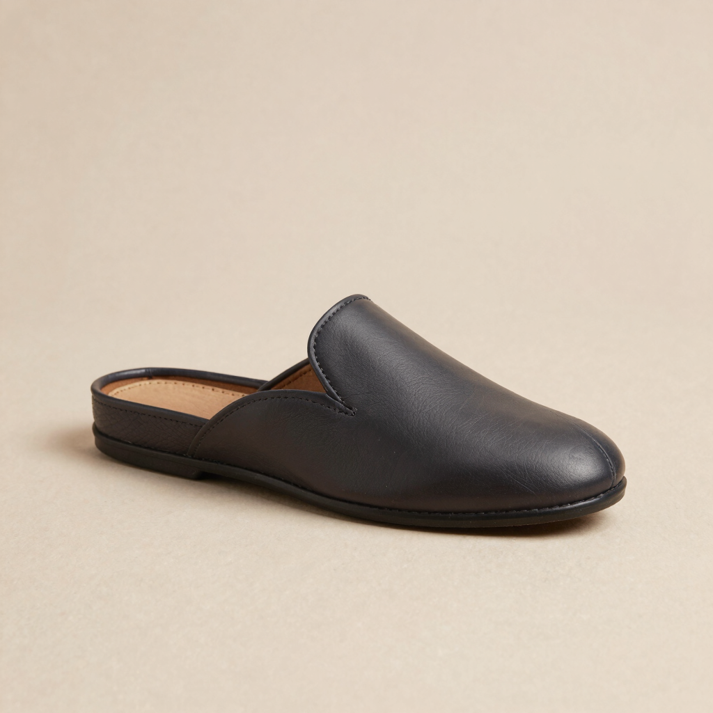 Classic Charcoal Leather Peshawari