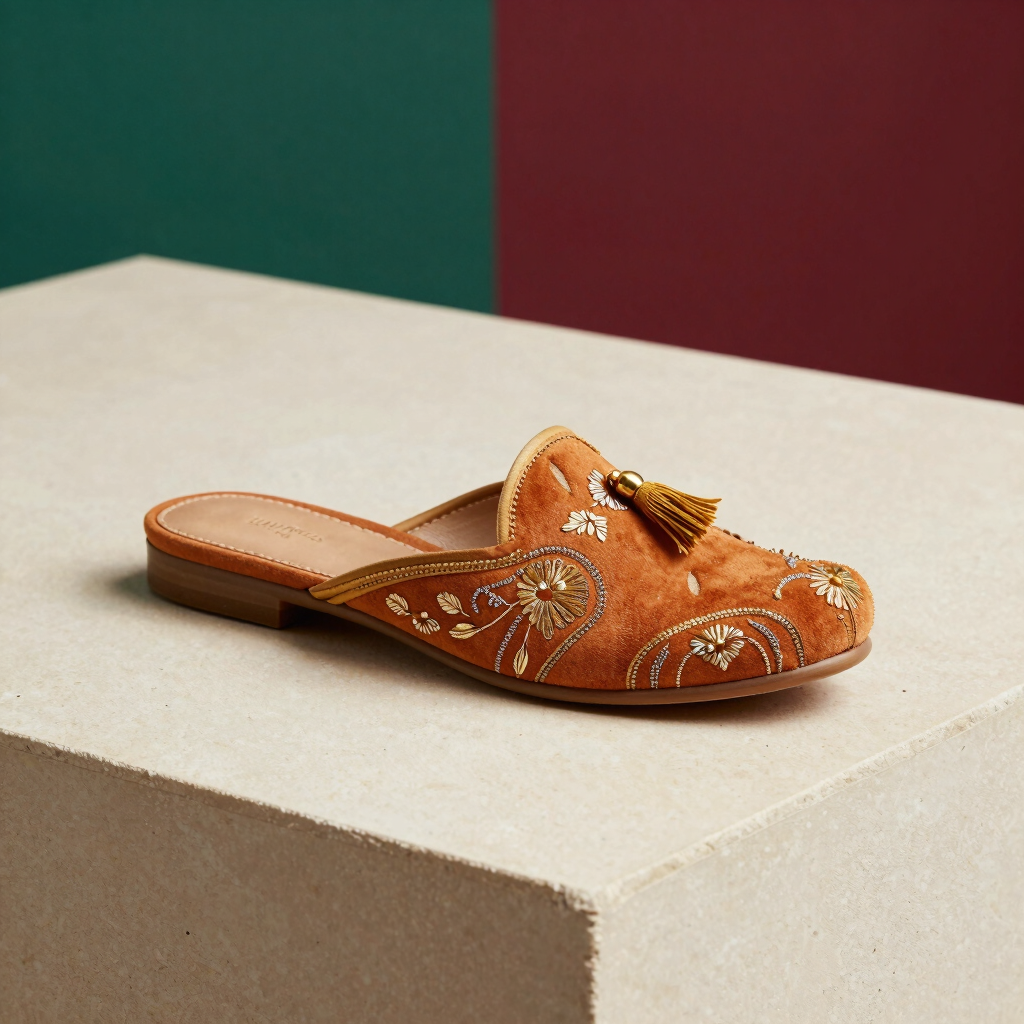 Ochre Royal Tassel Mule