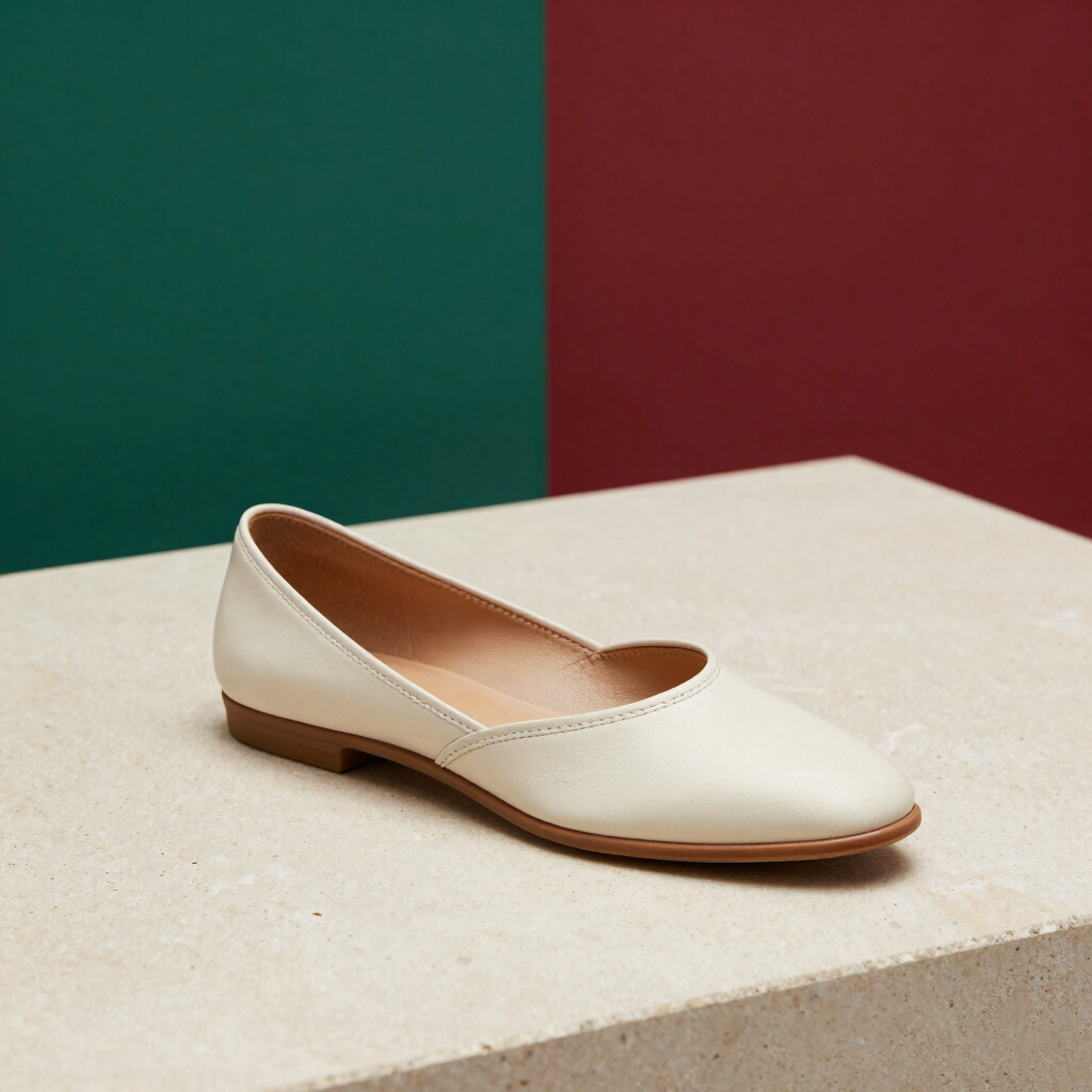 Minimalist Ivory Leather Jutti