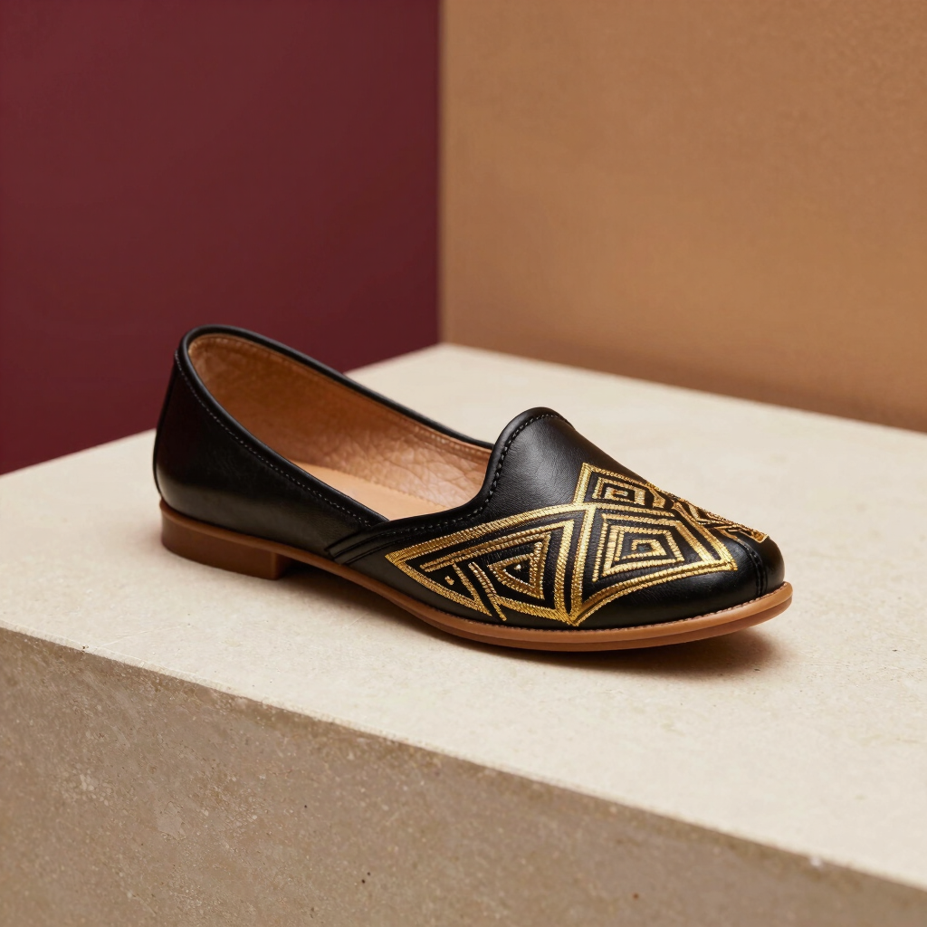Midnight Onyx Geometric Jutti