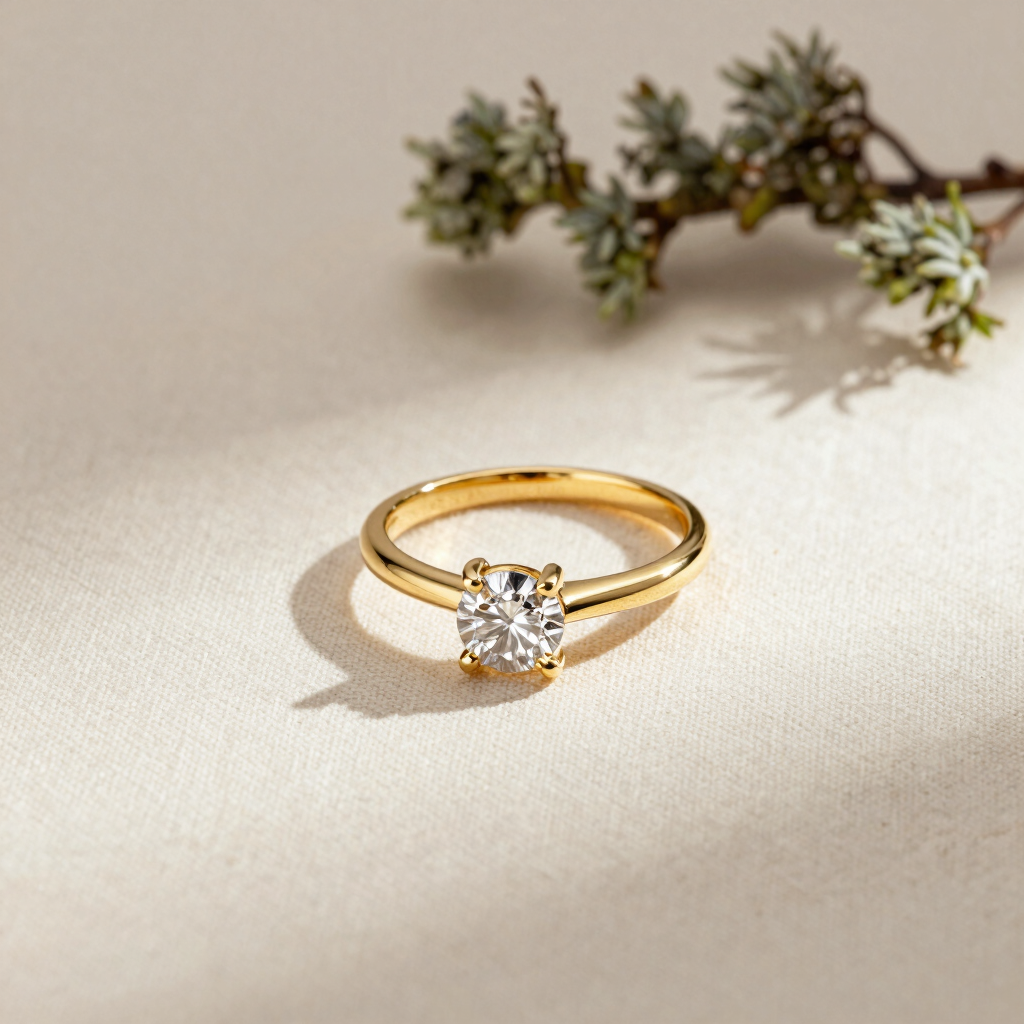 The Solitaire Moss Ring