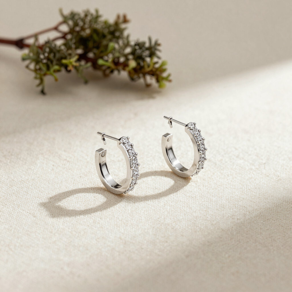 The Dewdrop Diamond Hoops