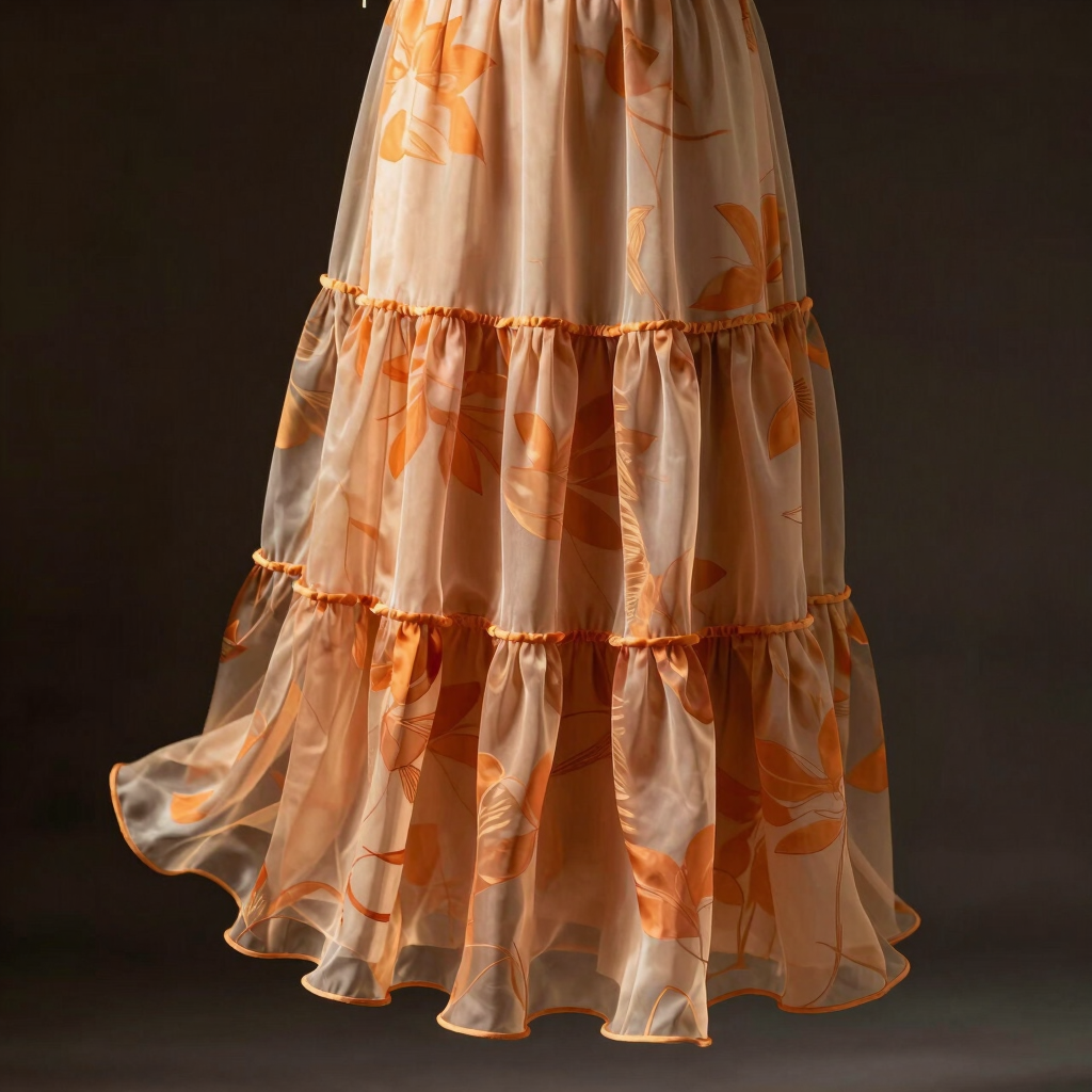 Elysia Tiered Silk Chiffon Dress
