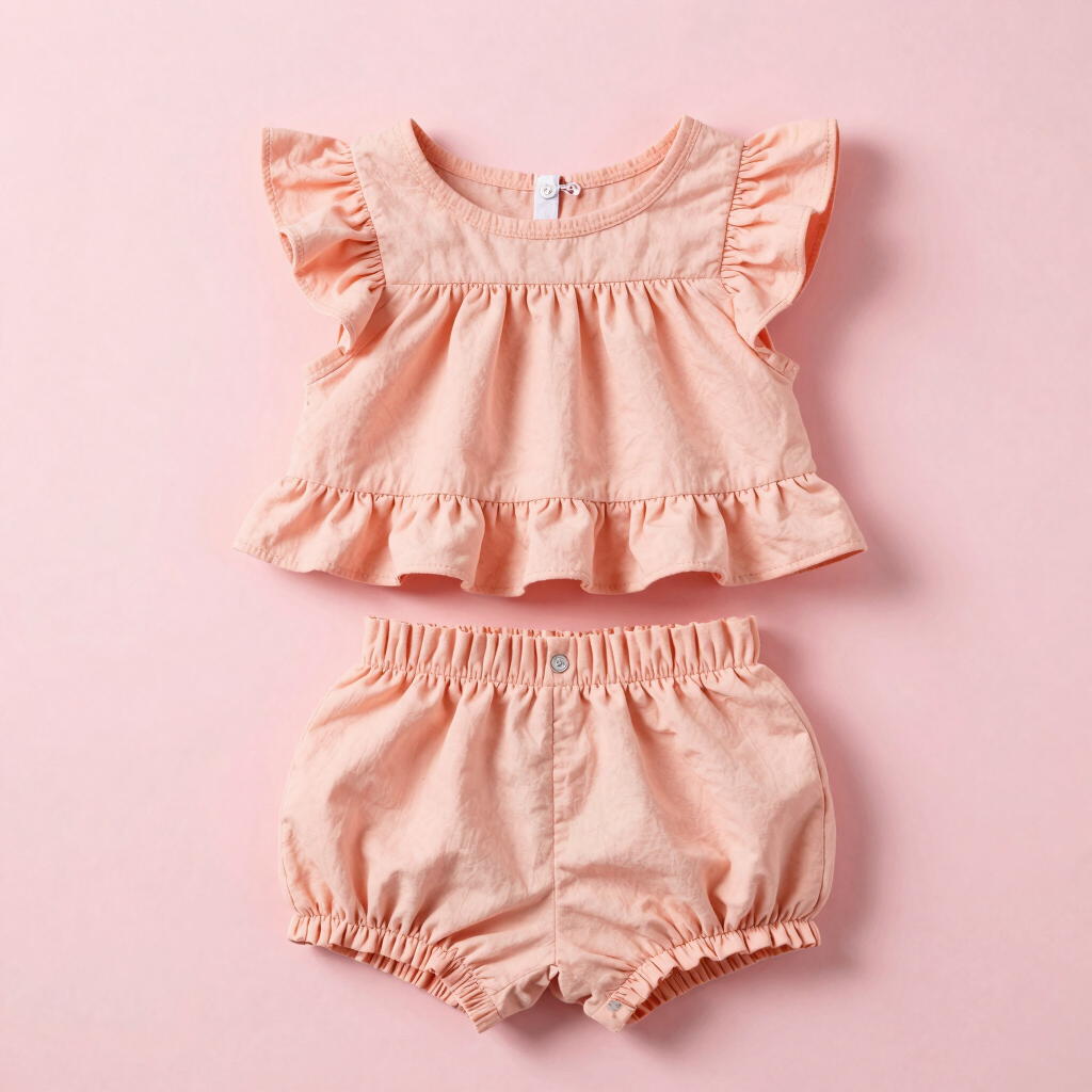 Sherbet Peach Ruffle Bloomer Set
