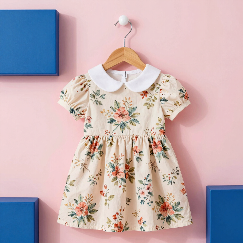 Pastel Floral Peter Pan Dress